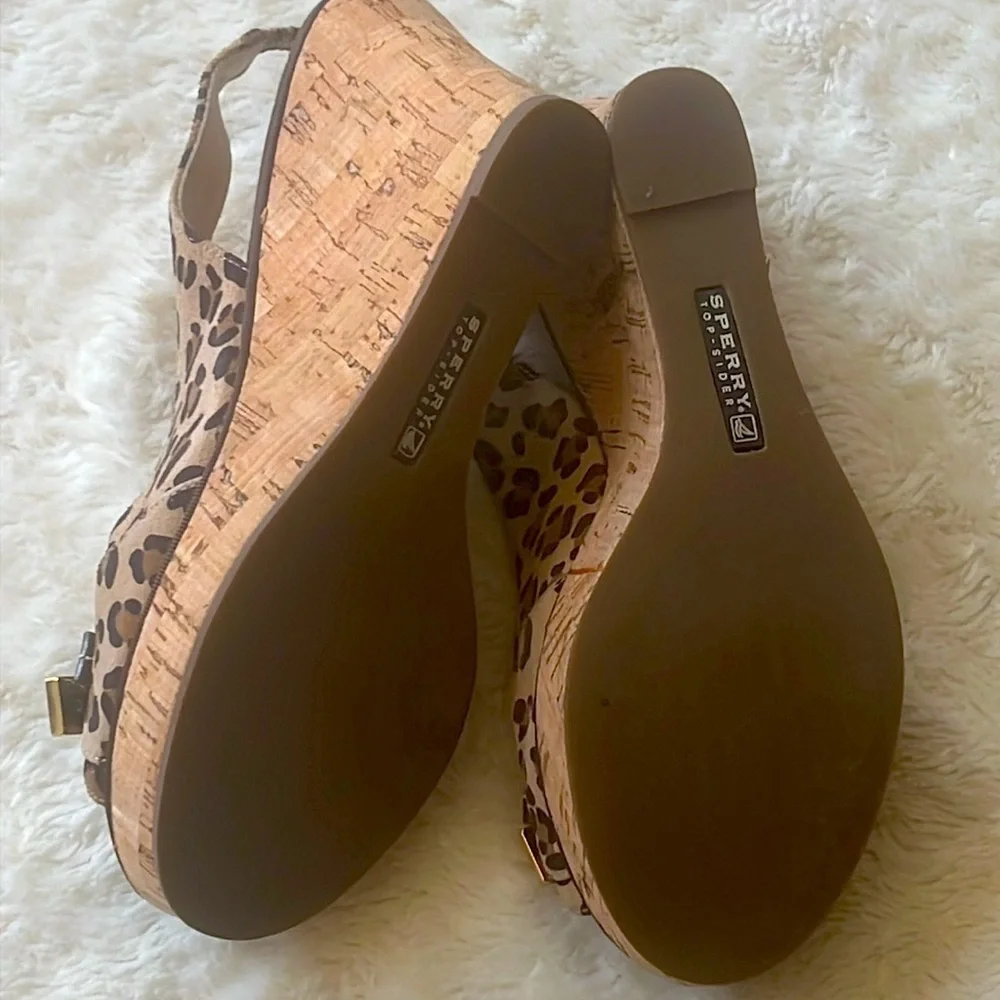 SperryTop Sider Southampton Leopard Print Cork Wedges